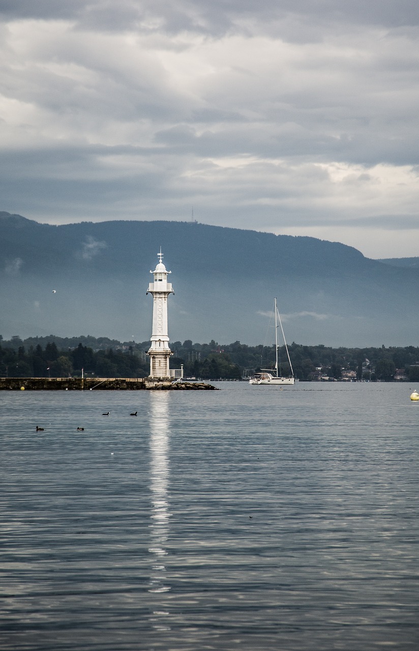 Švyturys, Uostas, Ežeras, Geneva, Vanduo, Išeiti, Nemokamos Nuotraukos,  Nemokama Licenzija