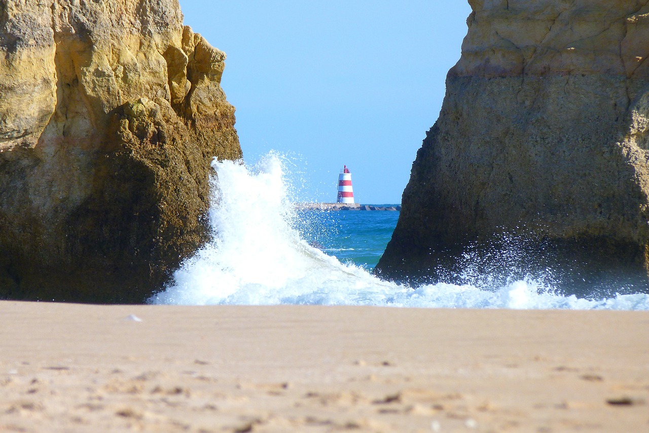 Švyturys, Banga, Rokas, Kranto, Jūra, Algarve, Nemokamos Nuotraukos,  Nemokama Licenzija