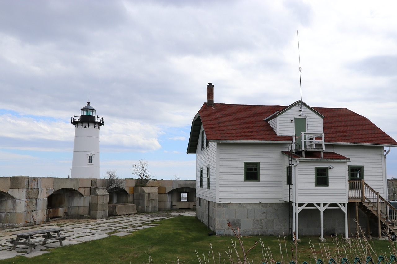 Forto Konstitucijos Švyturys, Portsmouth Nh, Švyturys, Švyturys, Kranto, Pakrantė, Konstitucija, Avarija, Pavojingas, Fortas