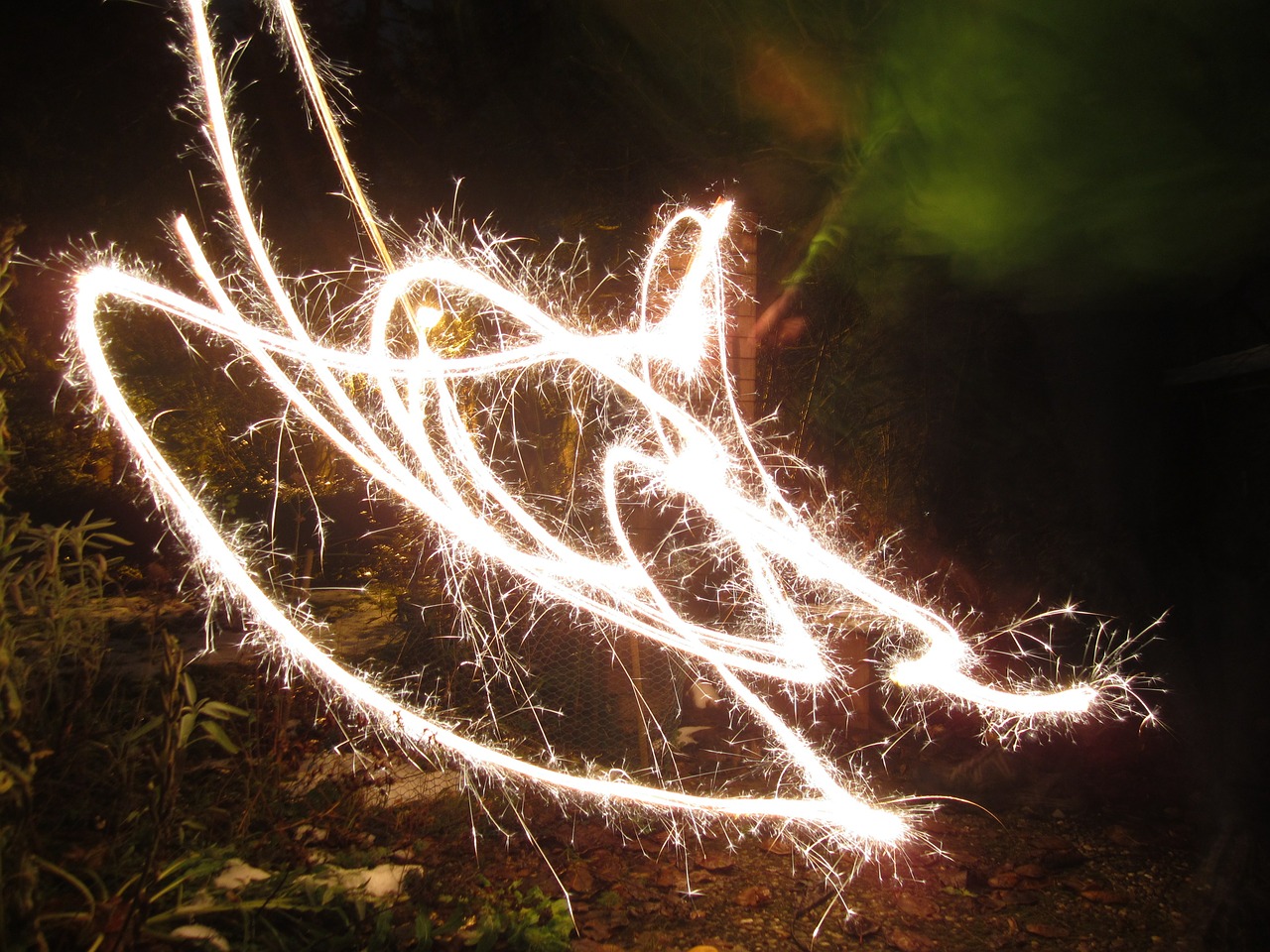 Lightpainting, Naujųjų Metų Vakaras, Sparkleris, Šviesa, Fejerverkai, Sąskaitą, Ugnis, Tamsi, Žvaigždė, Purkšti