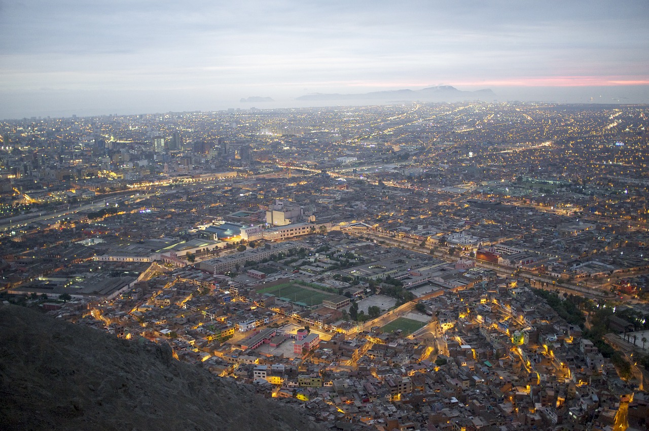 Lima, Miesto Panorama, Miestas, Saulėlydis, Peru, Miesto, Kelionės Tikslas, Cerro San Cristobal, Rūkas, Į Pietus