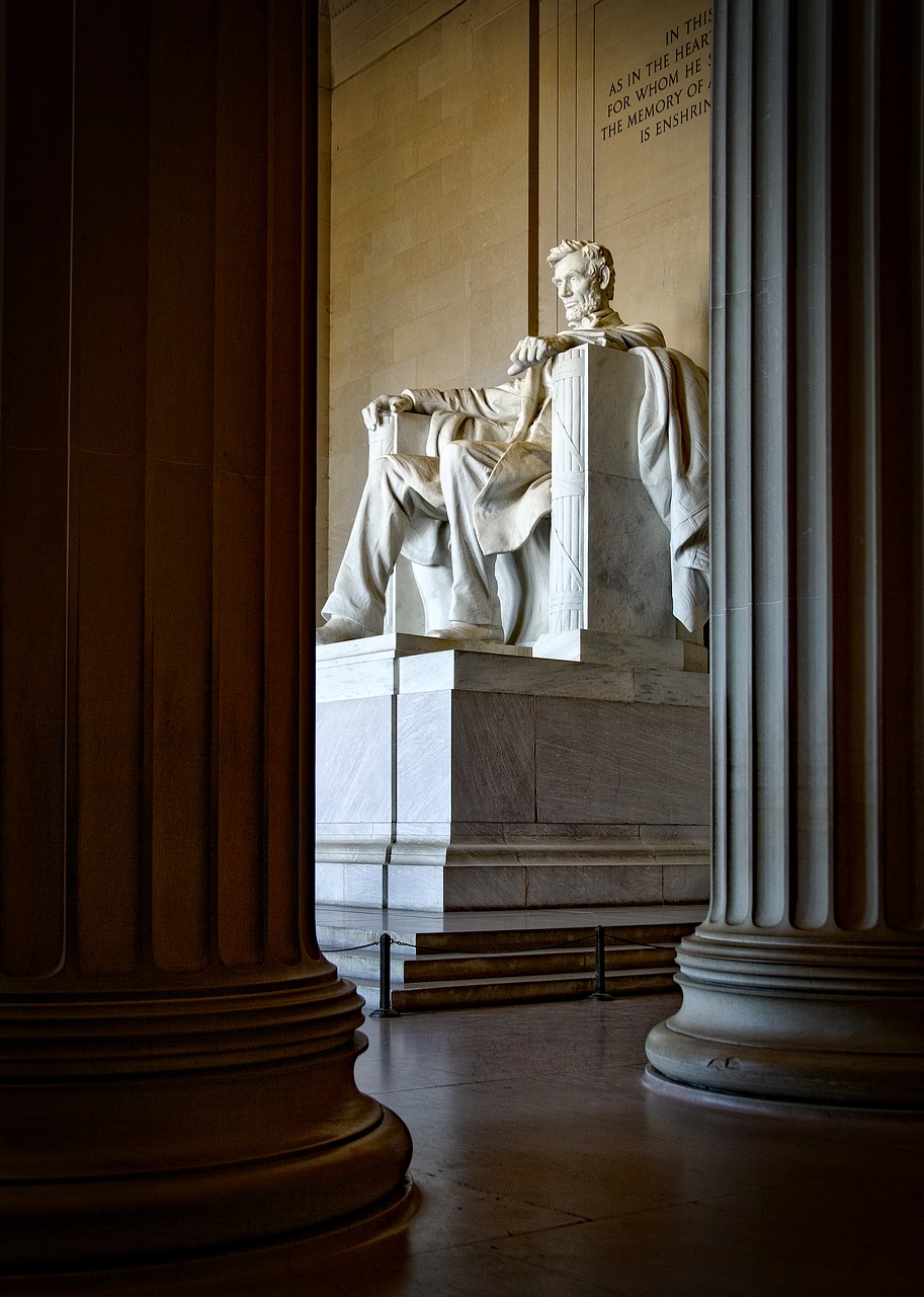 Lincoln Memorialas, Vašingtonas, C, Orientyras, Istorinis, Paminklas, Meno Kūriniai, Abraham Lincoln, Prezidentas, Žinomas