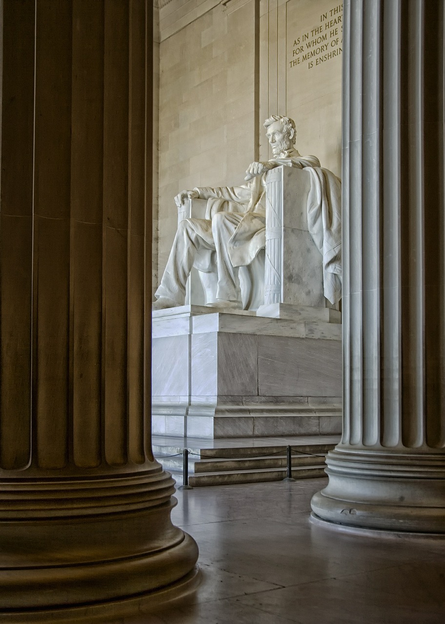 Lincoln Memorialas, Vašingtonas, C, Statula, Stulpeliai, Hdr, Orientyras, Istorinis, Istorinis, Lankytinos Vietos