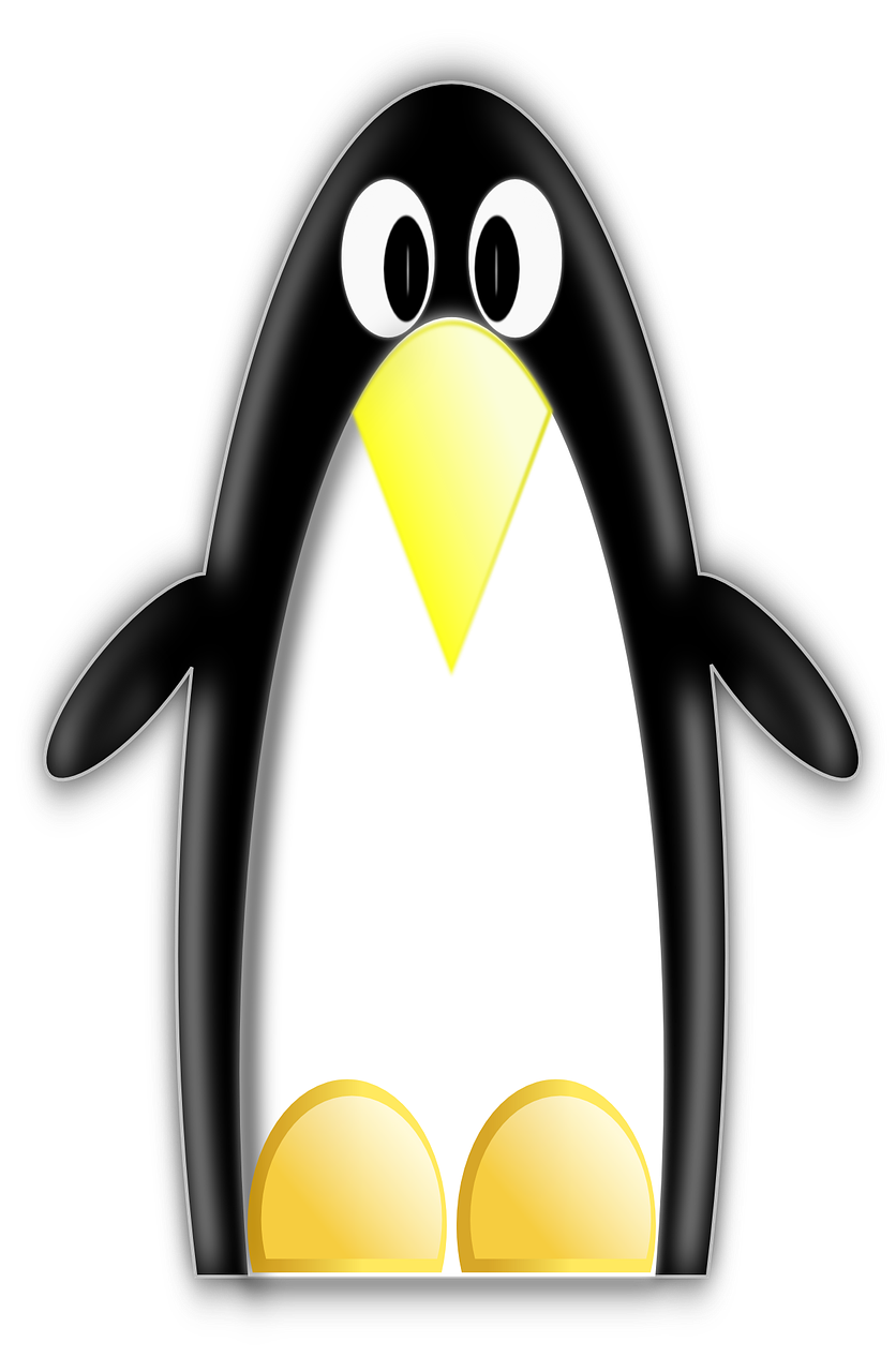 Linux, Pingvinas, Juoda, Geltona, Skaitmeninis, Nemokama Vektorinė Grafika, Nemokamos Nuotraukos,  Nemokama Licenzija