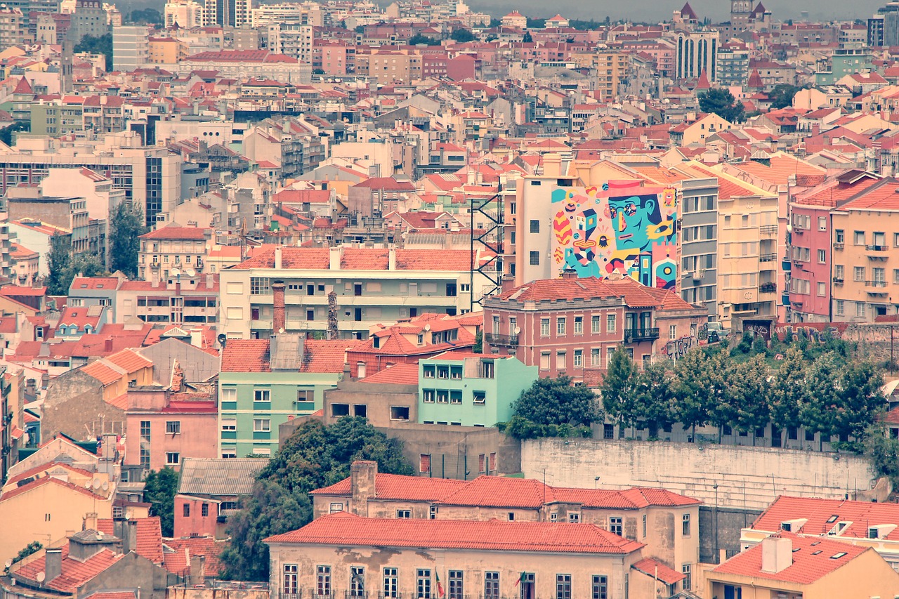 Lisbonas, Stogai, Bendras Vaizdas, Miestas, Plytelės, Gatvės Menas, Nemokamos Nuotraukos,  Nemokama Licenzija