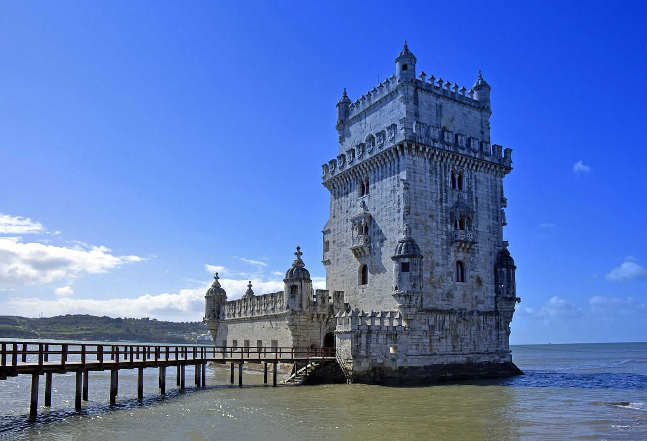 Lisbonas, Portugal, Torre De Belém, Bokštas, Belem, Lankytinos Vietos, Unesco, Pasaulinis Paveldas, Pasaulio Paveldo Vieta, Vanduo