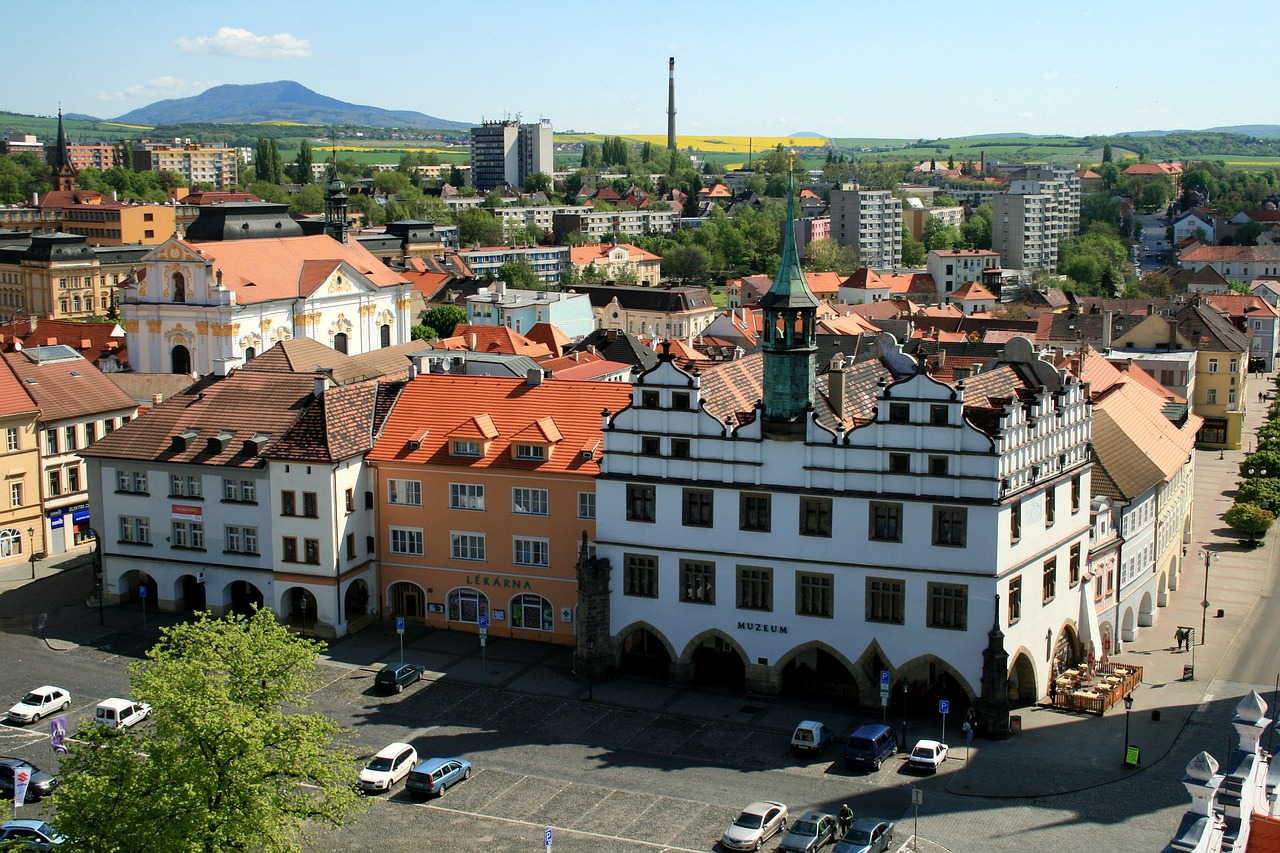 Litomerice, Čekijos Respublika, Pastatai, Architektūra, Panorama, Miestas, Miestai, Kalnai, Dangus, Debesys