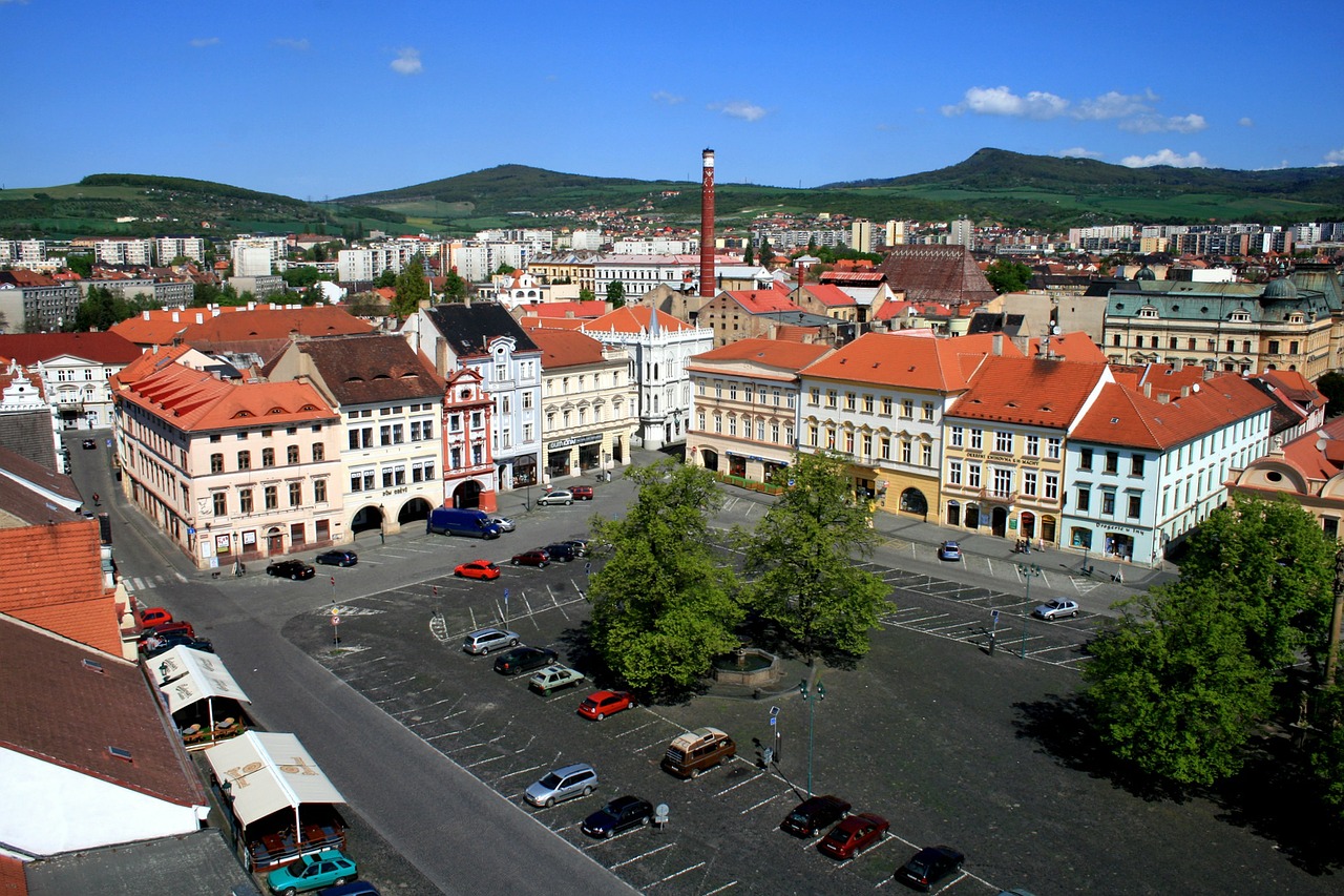 Litomerice, Čekijos Respublika, Pastatai, Architektūra, Panorama, Miestas, Miestai, Kalnai, Dangus, Debesys