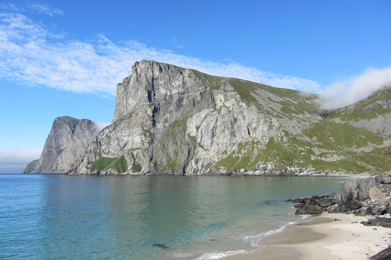 Lofoten, Jūra, Norvegijos Jūra, Norvegija, Skandinavija, Vanduo, Šventė, Papludimys, Kraštovaizdis, Kalnas