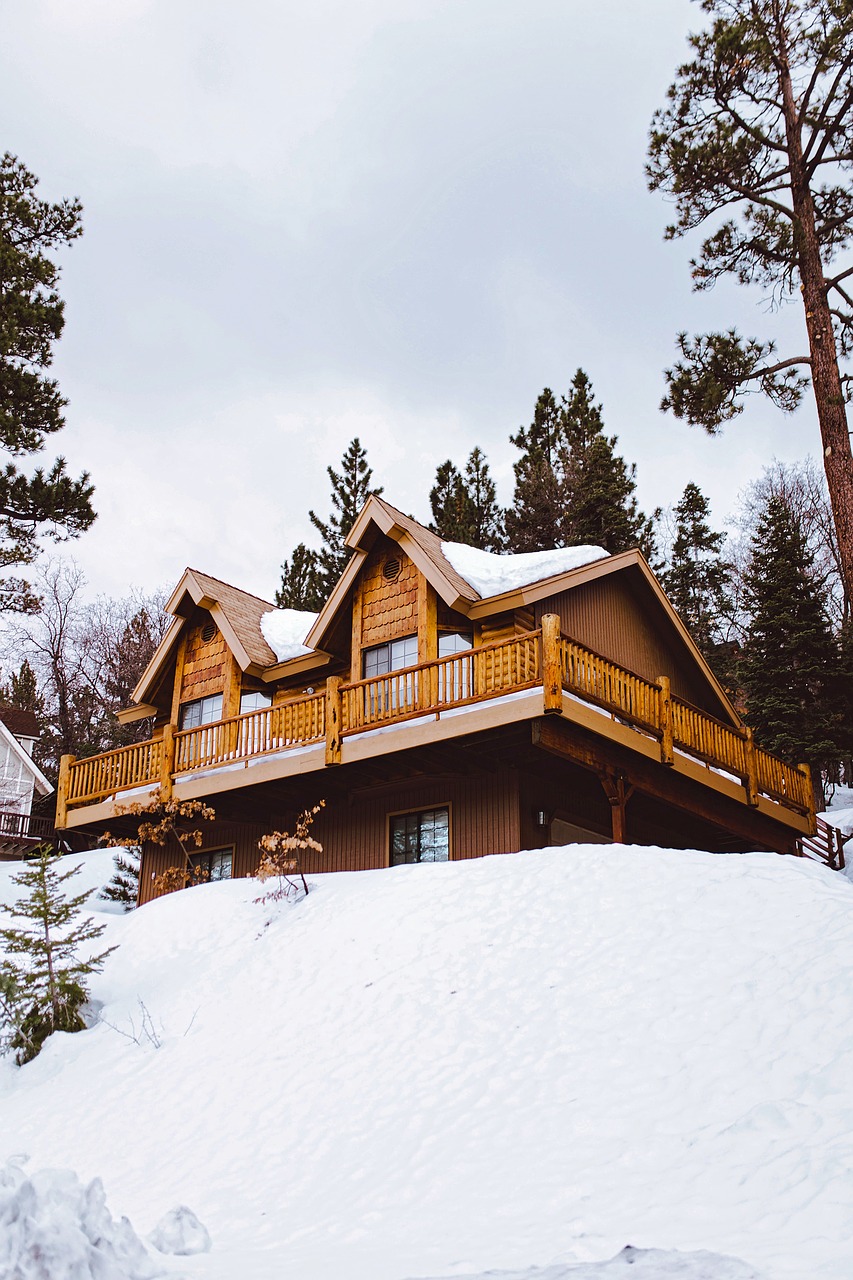 Rąstinis Namelis, Namas, Chalet, Namai, Kraštovaizdis, Žiema, Sniegas, Snowdrift, Gamta, Lauke