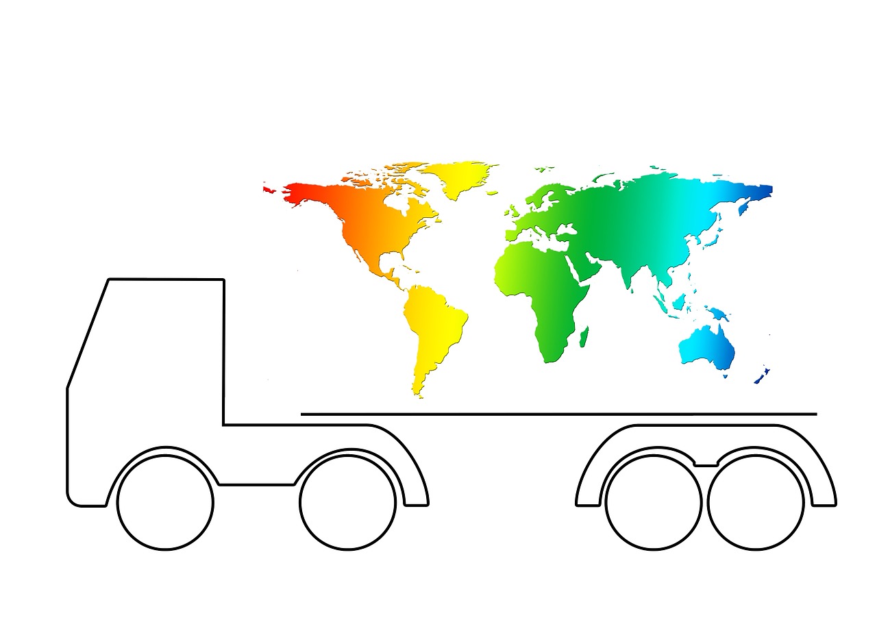 Logistika, Sunkvežimis, Siluetas, Kontūras, Žemė, Žemynai, Transportas, Logotipas, Piktograma, Simbolis