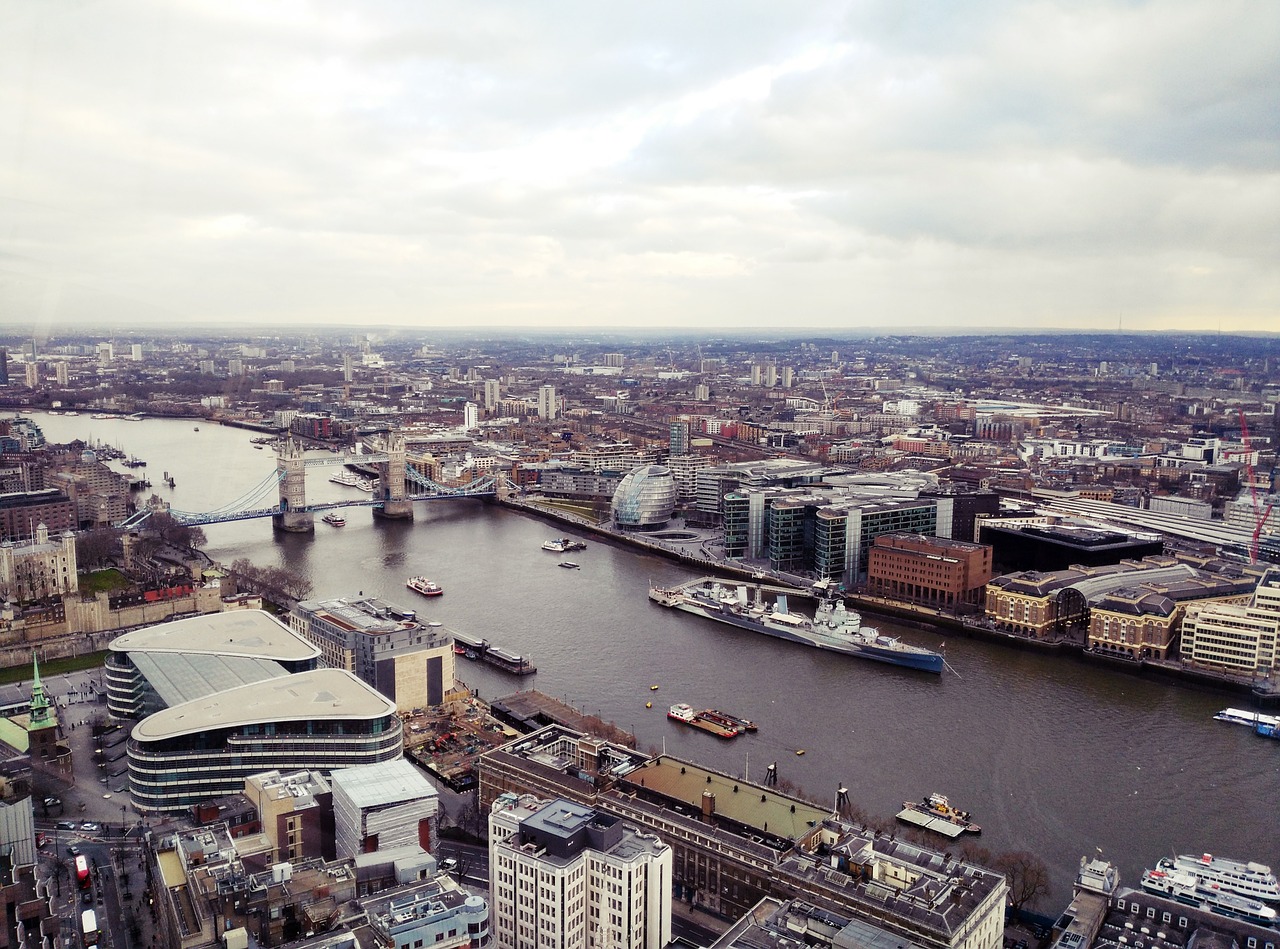 Londonas, Panorama, Miestas, Miestai, Horizontas, Upė, Didžioji Britanija, Miesto, Britanija, Kraštovaizdis