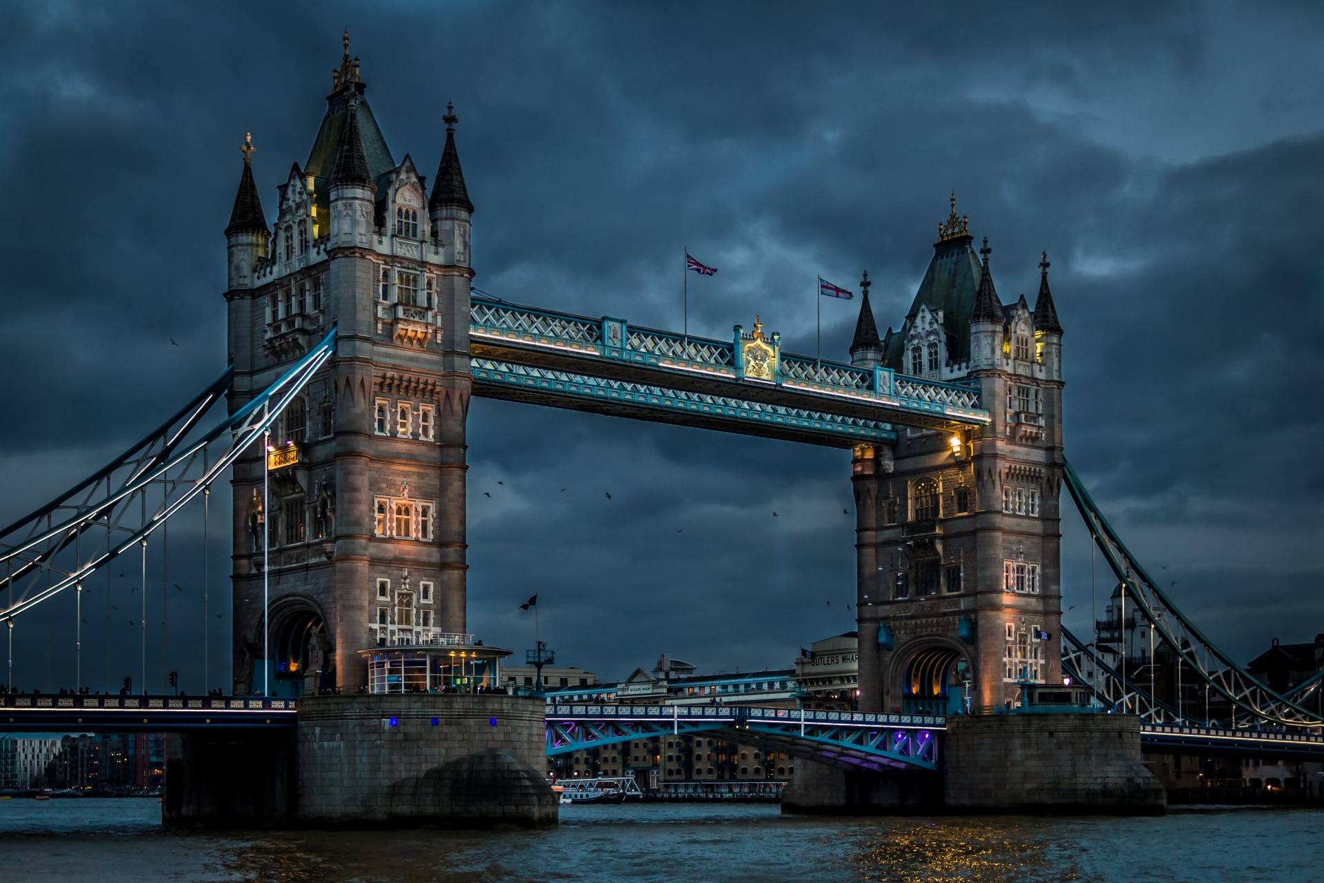 Tiltas,  Bokštas,  Londonas,  Thames,  Upė,  Naktis,  Tamsi,  Tamsa,  Vanduo,  Atspindys
