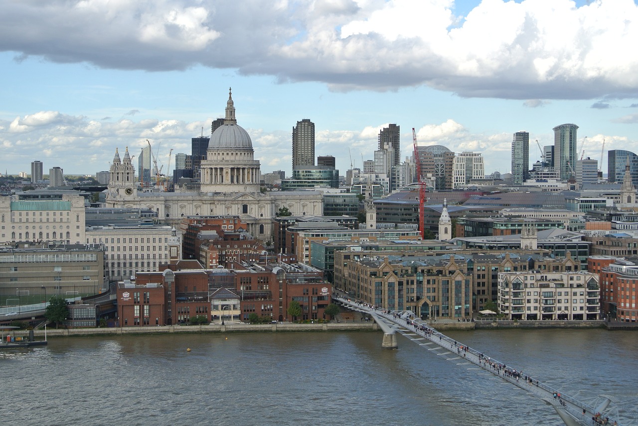 Londonas, Miestas, Švento Pauliaus Katedra, Thames, Tiltas, Panorama, Nemokamos Nuotraukos,  Nemokama Licenzija