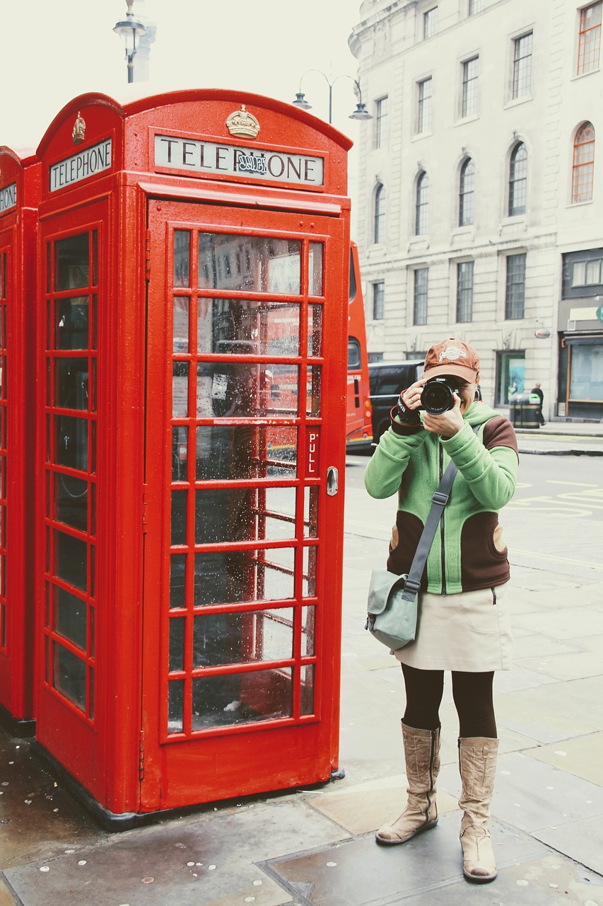 Londonas, Telefono Telefonas, Telefonas, Ambulatorija, Raudona, Foto Turistas, Fotografas, Motyvas, Nuotrauka, Fotoaparatas