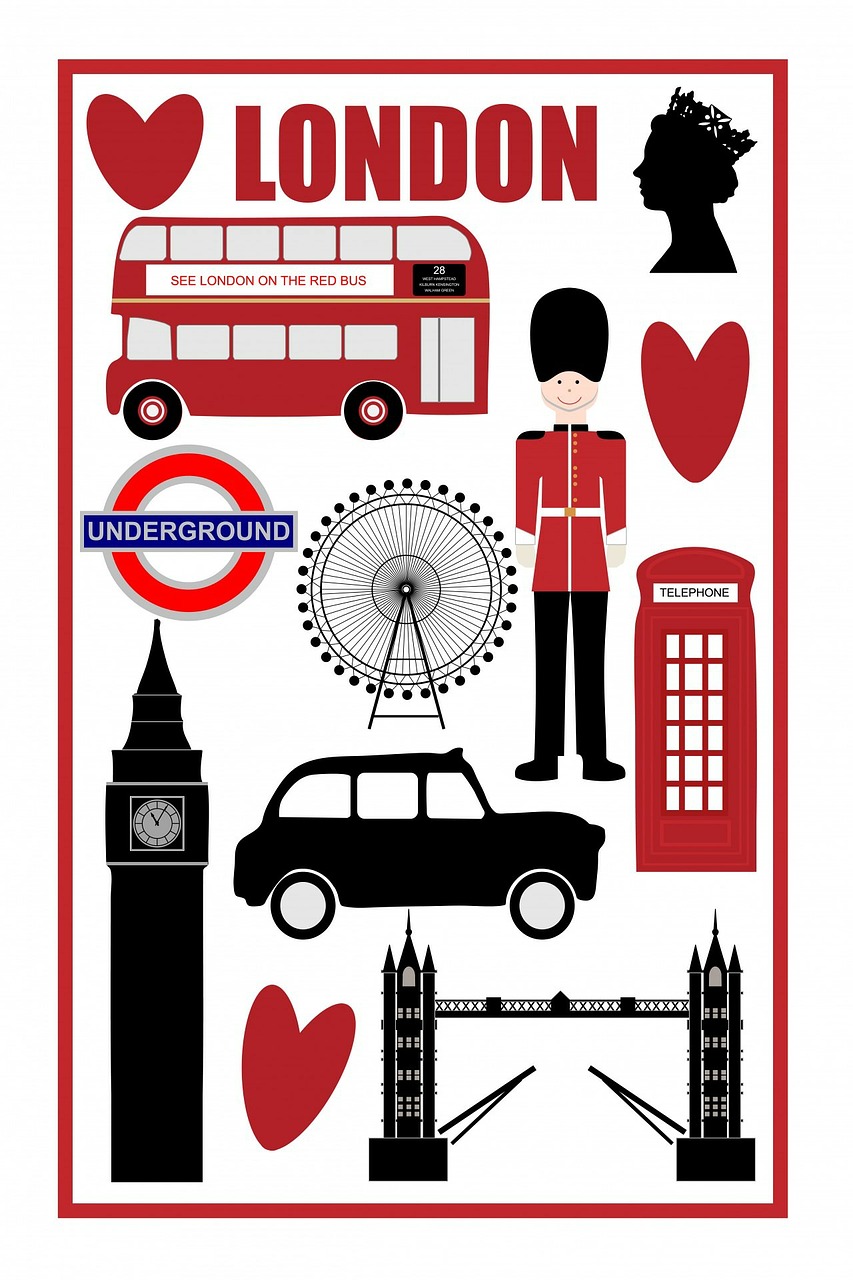 Londonas, Piktogramos, Simboliai, Kareivis, Karalienė, Karalienės Galva, Bokšto Tiltas, Tiltas, Londono Akis, Telefonas