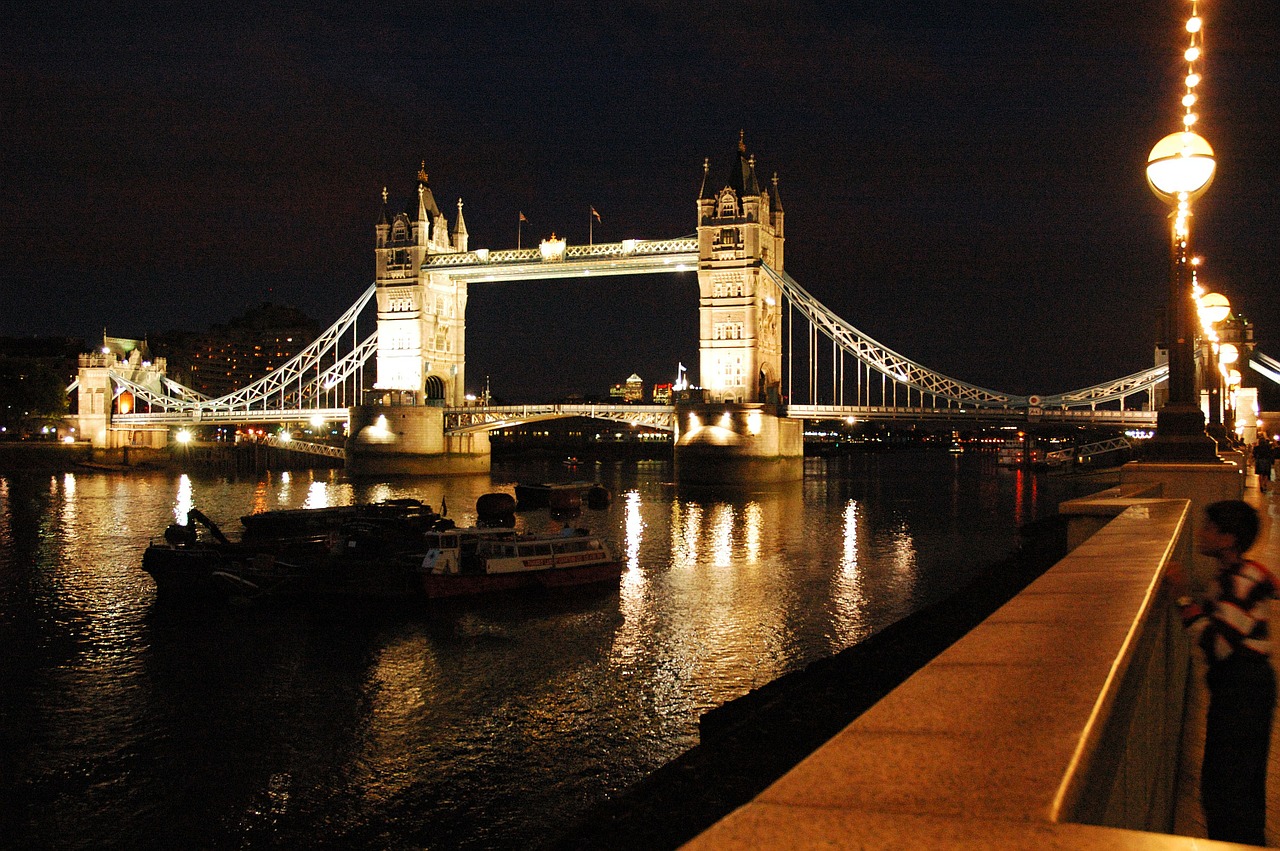 Londonas, Krantinė, Bokšto Tiltas, Naktis, Ilga Ekspozicija, Spacer, Nemokamos Nuotraukos,  Nemokama Licenzija