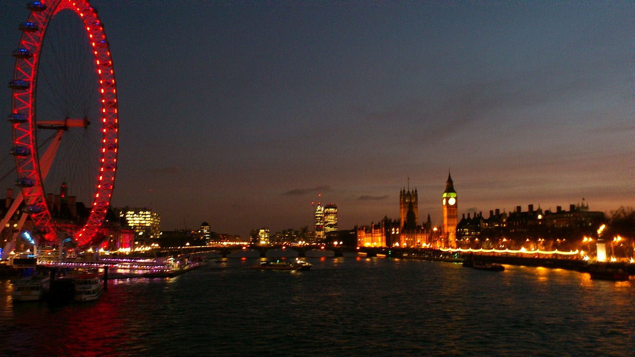 Londonas, Londono Akis, Naktis, Thames, Upės Pėsčiomis, Parlamento Rūmai, Ruduo, Vakaras, Nemokamos Nuotraukos,  Nemokama Licenzija