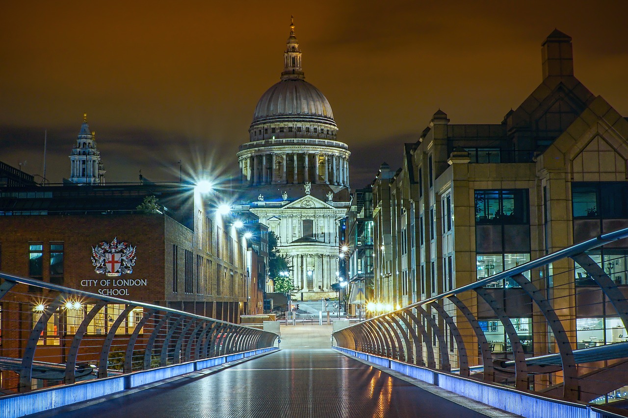 Londonas, Jungtinė Karalystė, St Pauls, Orientyras, Miesto Panorama, Naktis, Nemokamos Nuotraukos,  Nemokama Licenzija