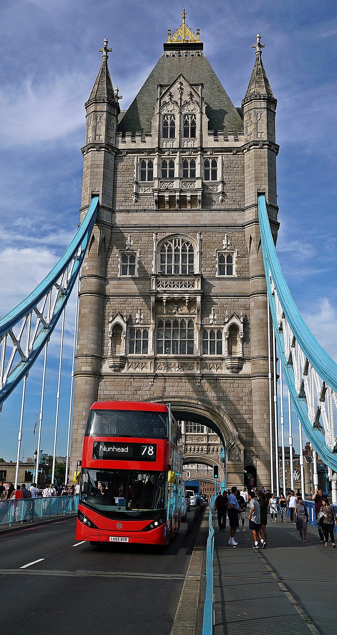 Londonas, Bokštas, Tiltas, Raudona, Autobusas, Orientyras, Miestas, Anglija, Kapitalas, Thames