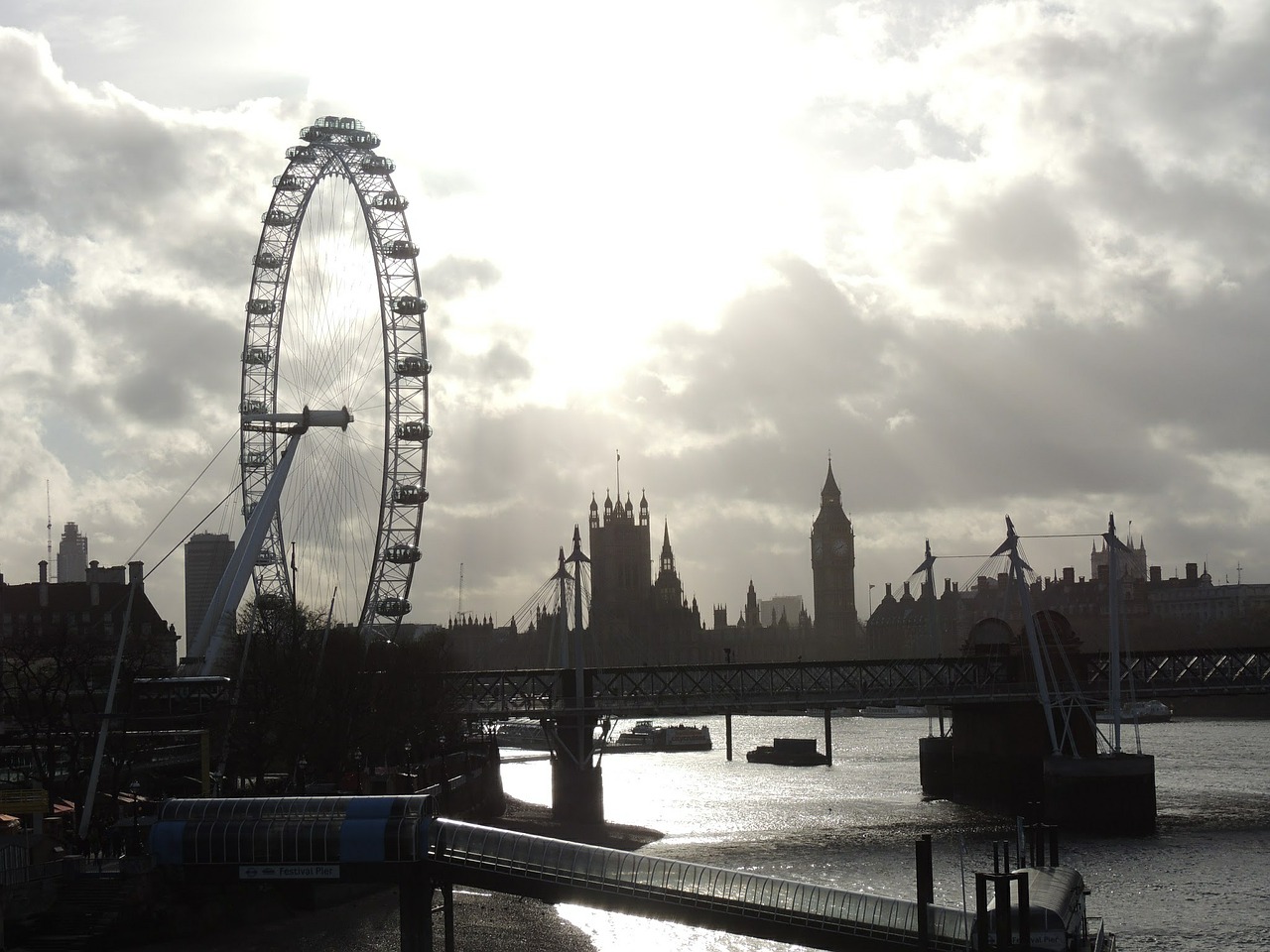 Londonas, Ferris Ratas, Kraštovaizdis, Saulėlydis, Nemokamos Nuotraukos,  Nemokama Licenzija