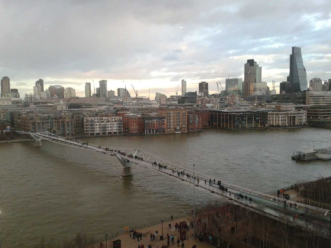 Londonas, Tūkstantmečio Tiltas, Anglija, Orientyras, Architektūra, Miesto Panorama, Uk, Panorama, Panoraminis, Anglų