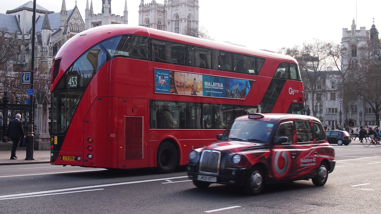 Londonas,  Anglija,  Westminster,  Autobusas,  Taksi, Nemokamos Nuotraukos,  Nemokama Licenzija