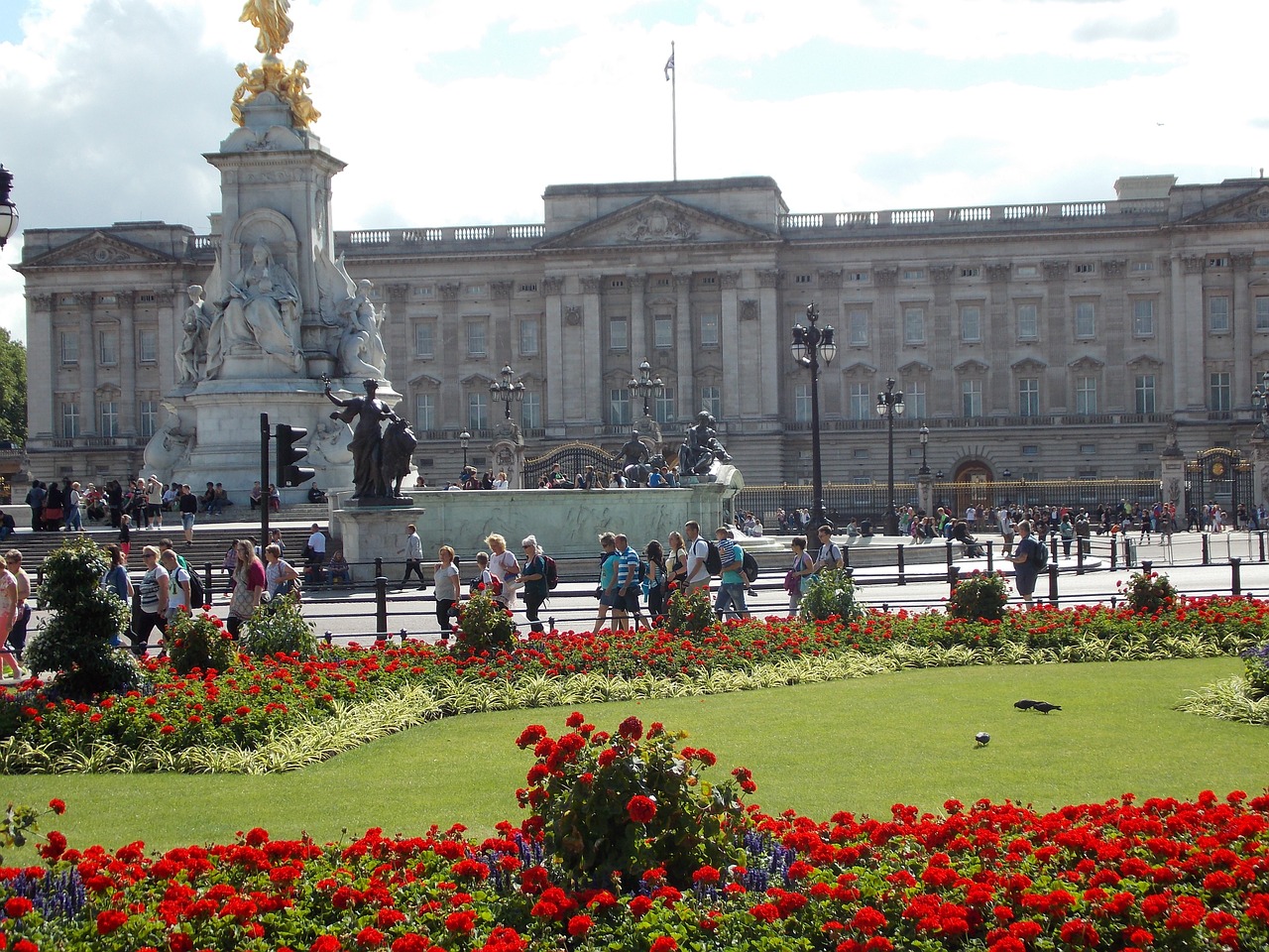 Londonas, Buckingham, Rūmai, Sodas, Parkas, Miesto Pertrauka, Vasara, Turistai, Minios, Nemokamos Nuotraukos