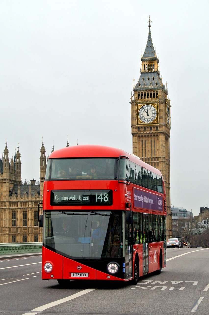 Londonas Autobusas, Anglija, Britanija, Orientyras, Didelis, Benas, Bokštas, United, Karalystė, Didysis Benas
