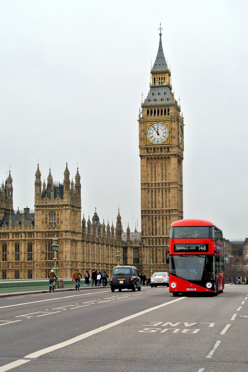 Londonas Autobusas, Anglija, Britanija, Orientyras, Didelis, Benas, Bokštas, United, Karalystė, Didysis Benas