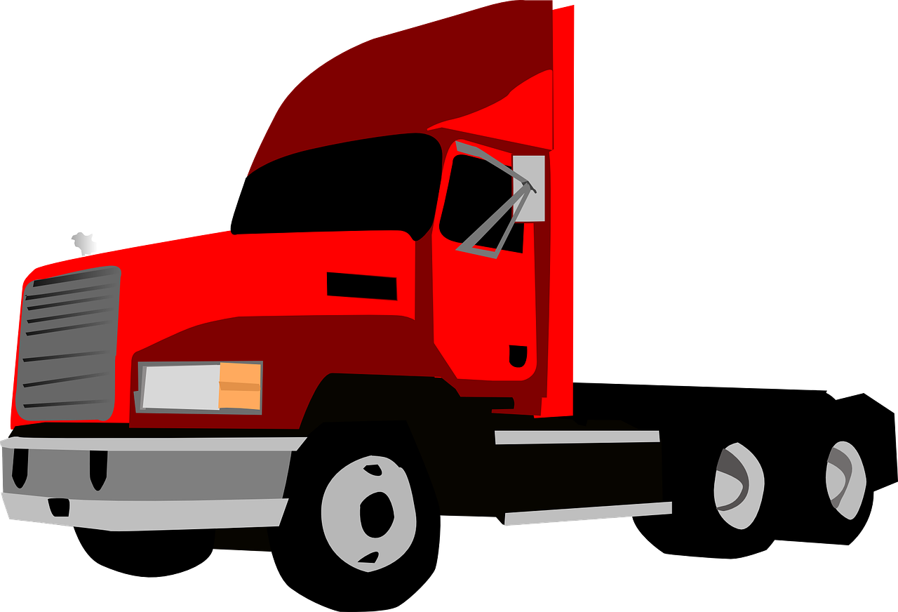 Sunkvežimis, Sunkvežimis, Traktorius, Transporto Priemonė, Transportas, Didelis, Raudona, Juoda, Nemokama Vektorinė Grafika, Nemokamos Nuotraukos