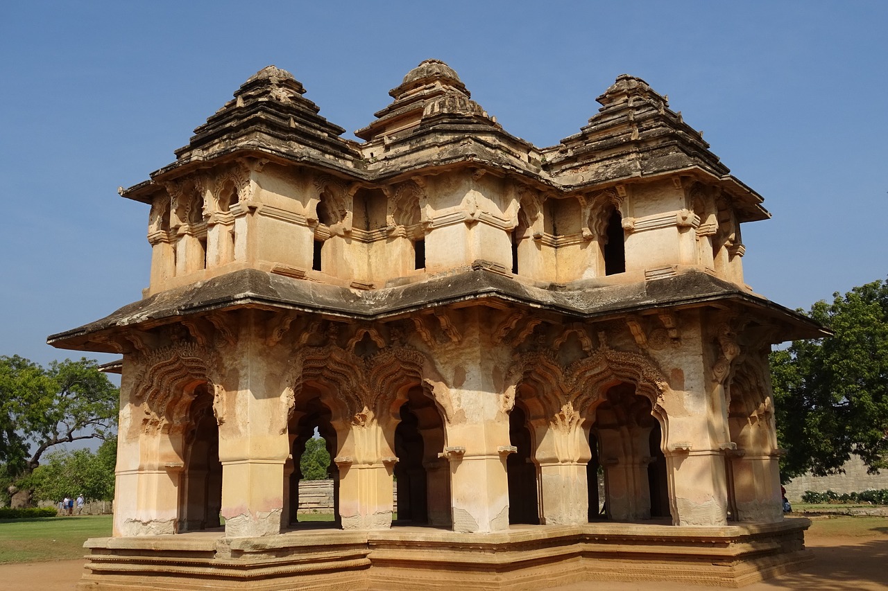 Lotus Mahal, Zenano Gaubtas, Hampi, Unesco, Paminklas, Karnataka, Senovės, Akmuo, Šventykla, Hinduizmas