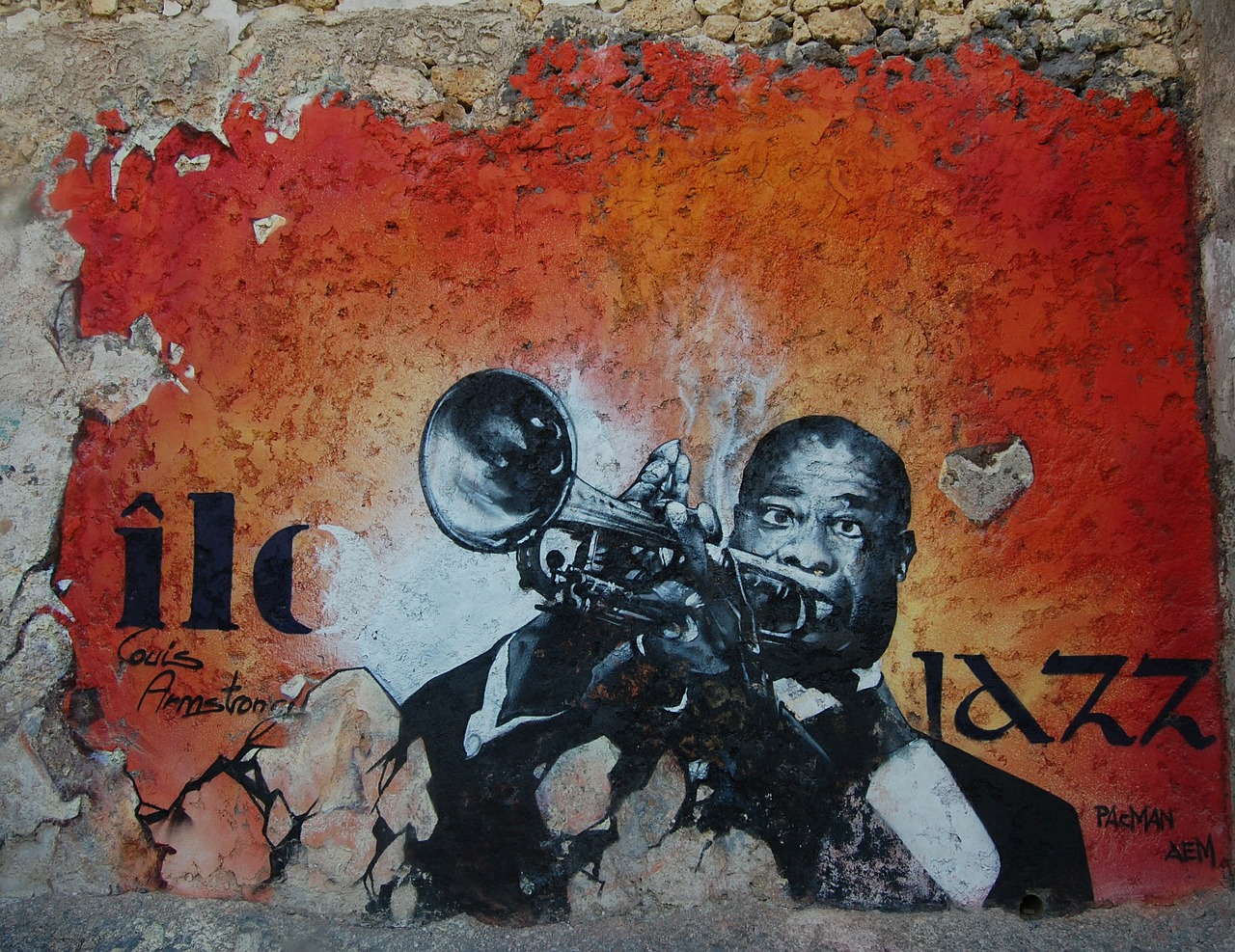 Louis Armstrong, Jazzman, Muzikantai, Gatvė, Gatvės Menas, Grafiti, Nemokamos Nuotraukos,  Nemokama Licenzija
