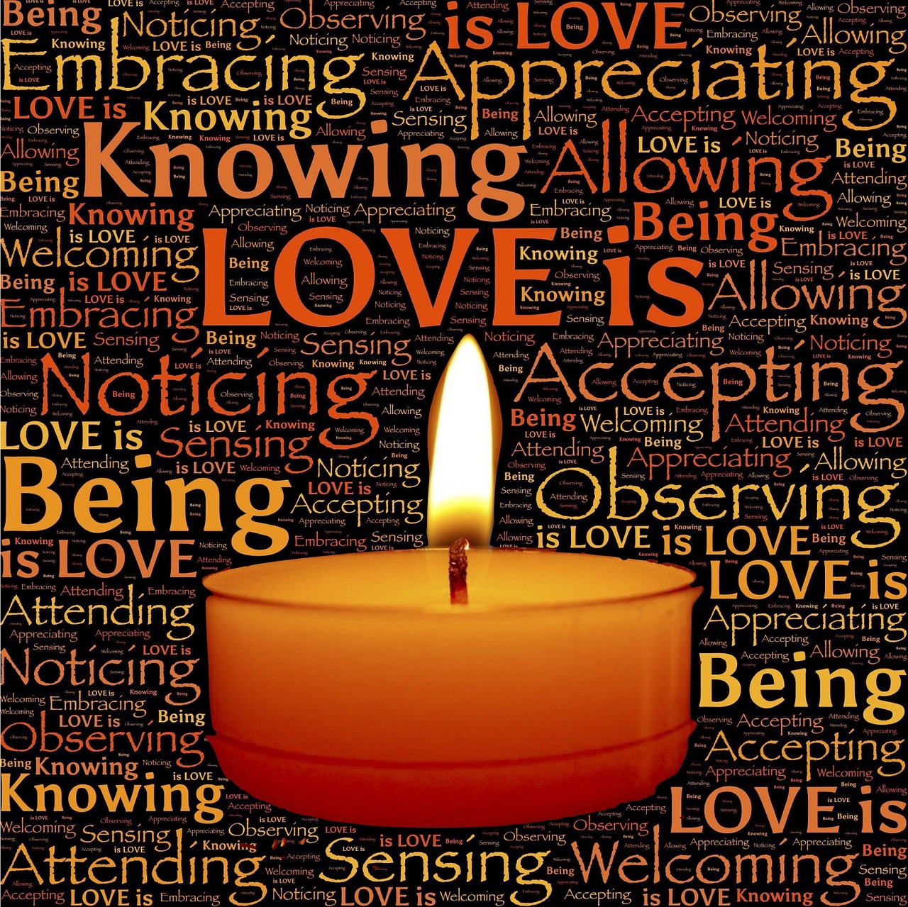 Meilė, Žvakė, Liepsna, Žinant, Esamas, Stebėdamas, Priėmimas, Apimantis, Vertina, Pastebimas