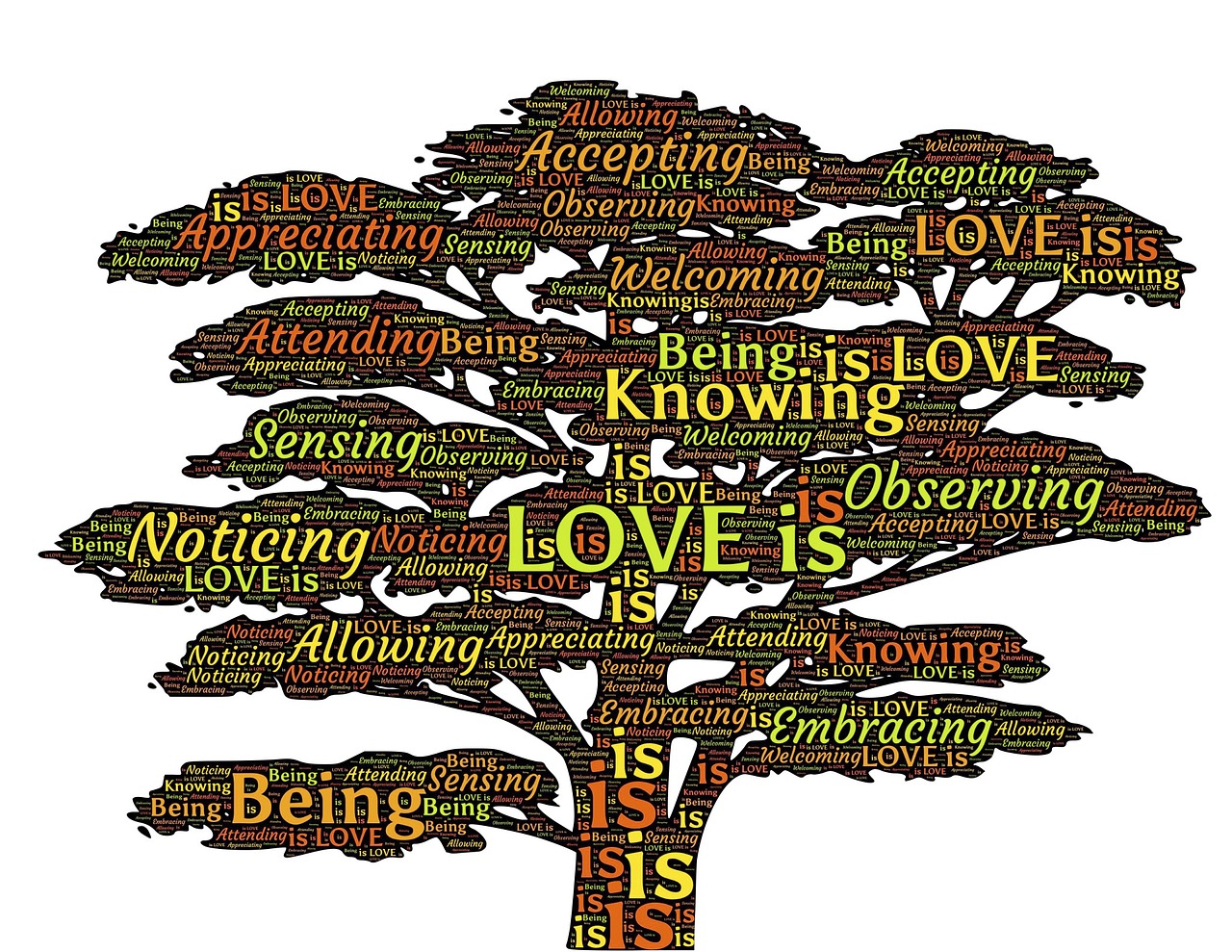 Meilė, Medis, Žinant, Esamas, Stebėdamas, Priėmimas, Apimantis, Vertina, Pastebimas, Sąmonė