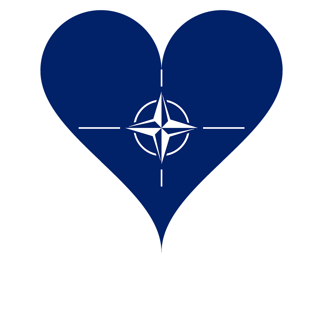 Meilė, Širdis, Nato, Vėliava, Logotipas, Mėlynas, Balta, Nemokama Vektorinė Grafika, Nemokamos Nuotraukos,  Nemokama Licenzija