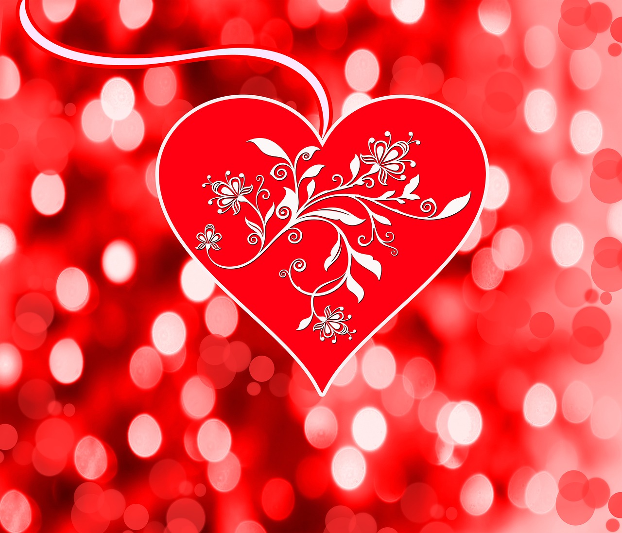 Meilė, Romantiškas, Pasveikinimas, Šventė, Valentino Diena, Širdis, Bokeh, Fonas, Fone Bokeh, Raudona Širdis