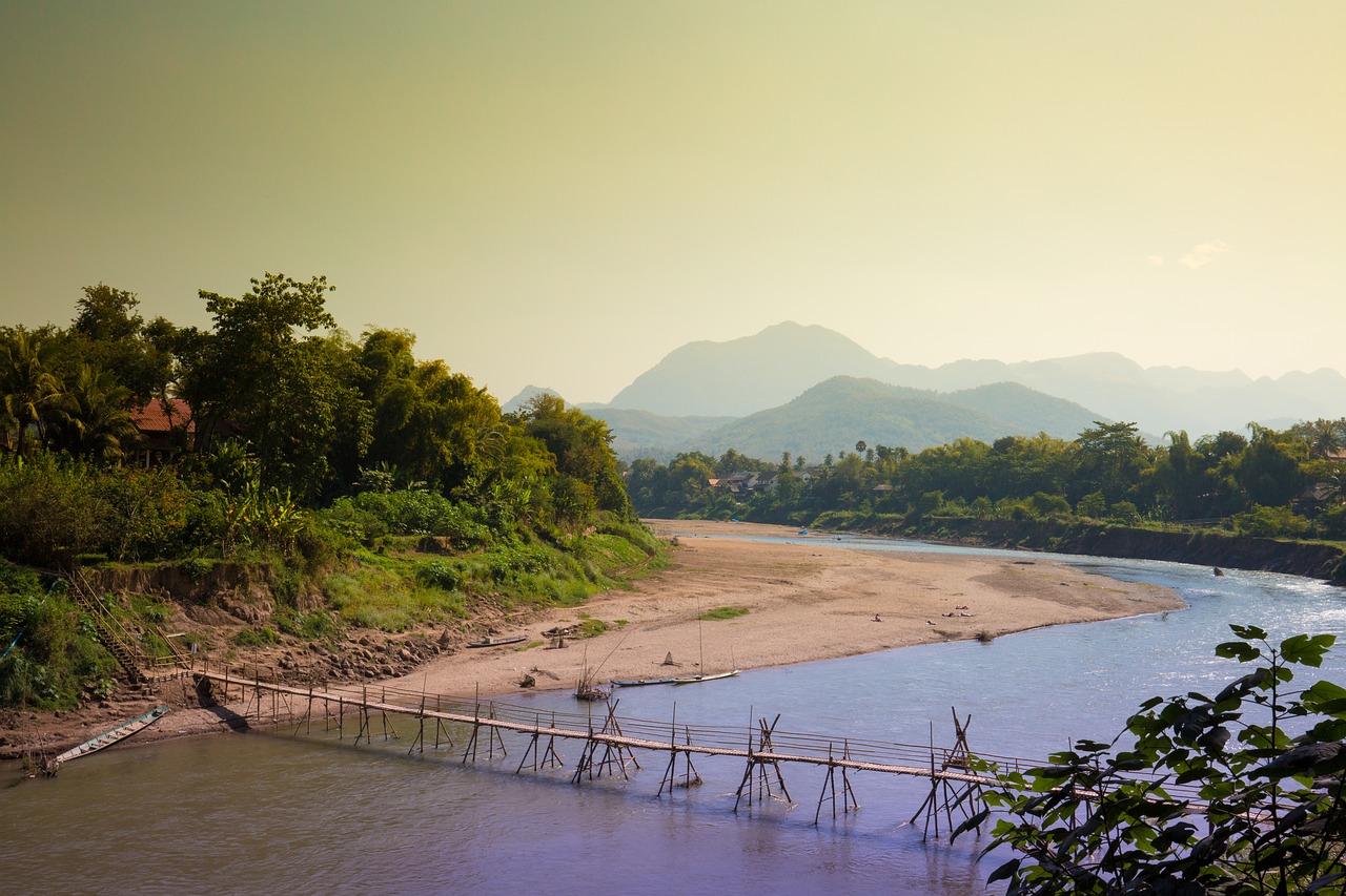 Luang Prabang, Khan River, Laosas, Nemokamos Nuotraukos,  Nemokama Licenzija