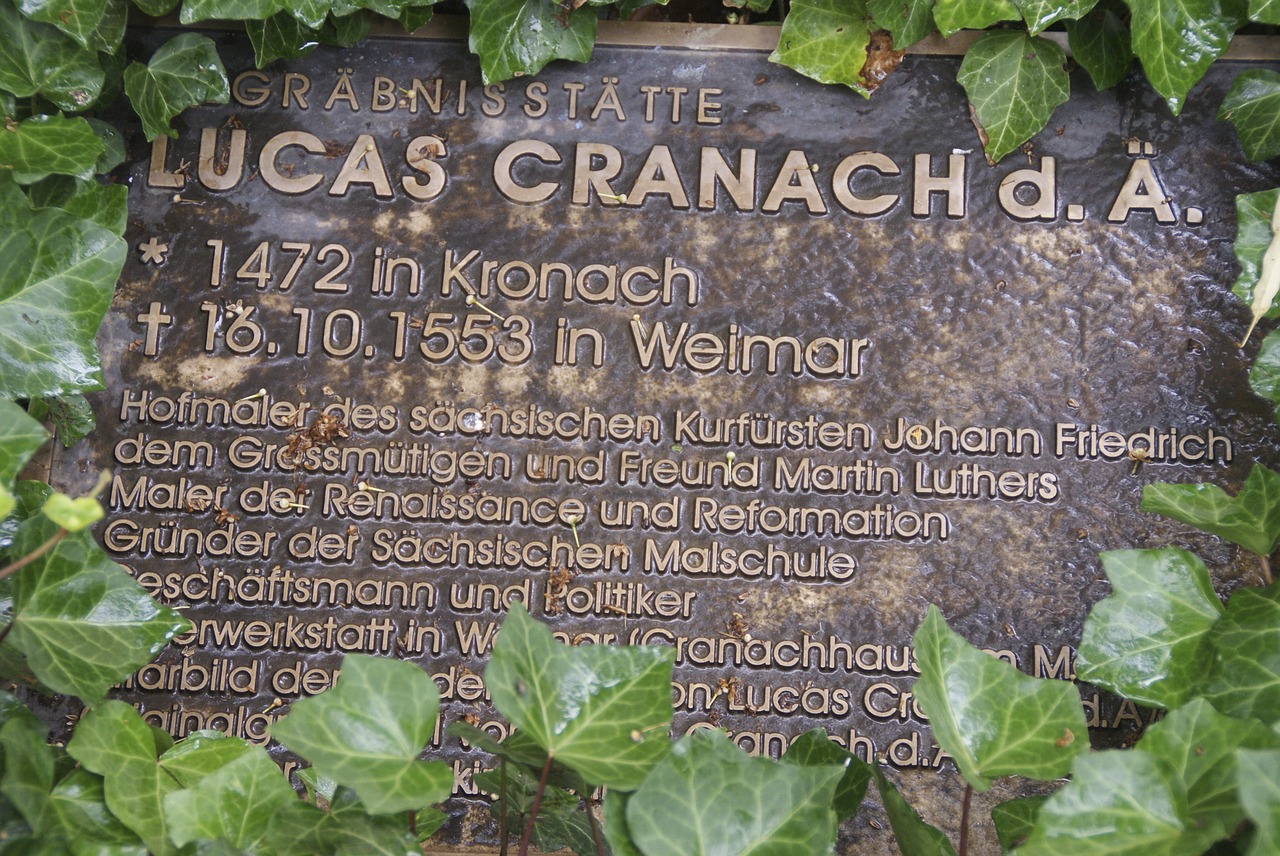 Lucas Cranach Grab, Kapinės, Bronza, Erfurtas, Turingijos Federalinė Žemė, Antraštė, Pastaba, Nemokamos Nuotraukos,  Nemokama Licenzija