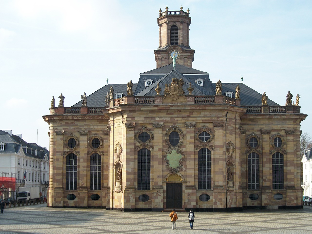 Ludwigskirche, Saarbrücken, Bažnyčia, Architektūra, Europietis, Vokietija, Katedra, Fasadas, Didelis, Pastatas