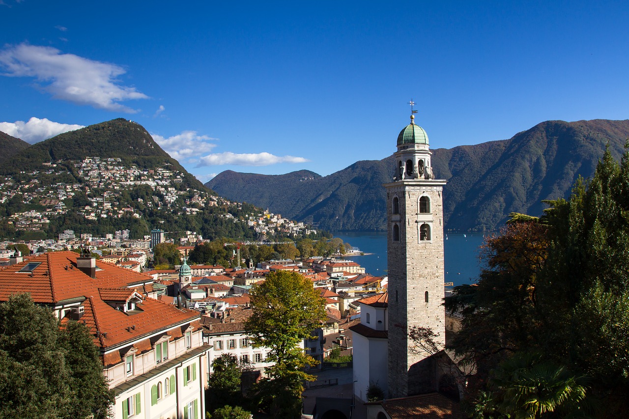 Lugano, Monte Bre, San Lorenzo Bažnyčia, Ticino, Ežeras Lugano, Lago Di Lugano, Nemokamos Nuotraukos,  Nemokama Licenzija