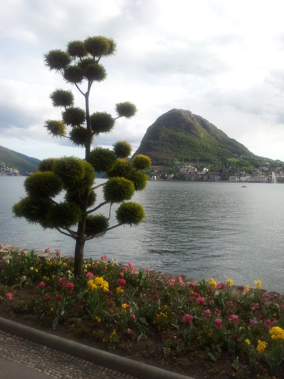 Lugano, Ežeras, Vanduo, Gamta, Kraštovaizdis, Augalas, Šveicarija, Sala, Riverside, Parkas