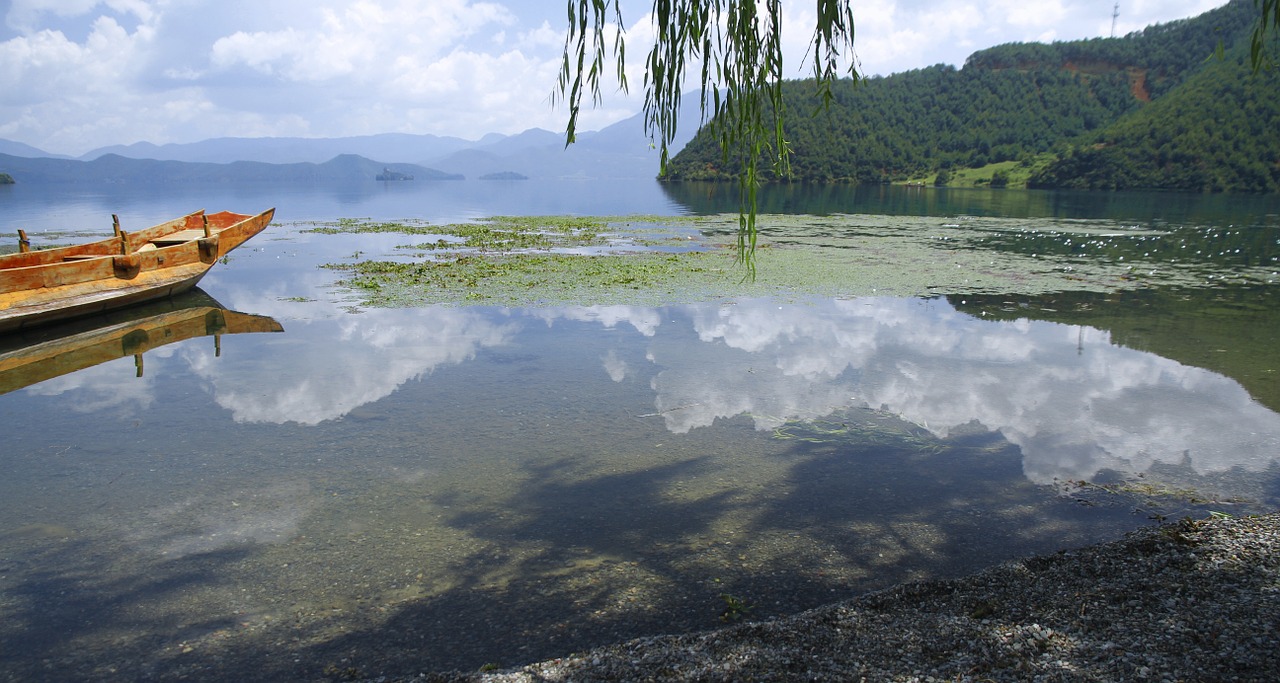 Lugu Ežeras, Laivas, Yunnan Scenery, Nemokamos Nuotraukos,  Nemokama Licenzija