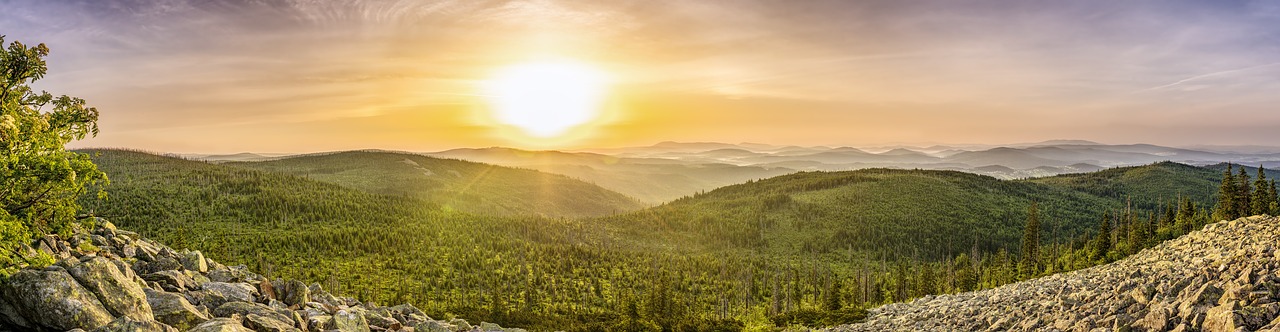 Lusen,  Sunrise,  Panorama,  Kraštovaizdis,  Morgenrot,  Dangus,  Pobūdį,  Morgenstimmung,  Dangus,  Saulė