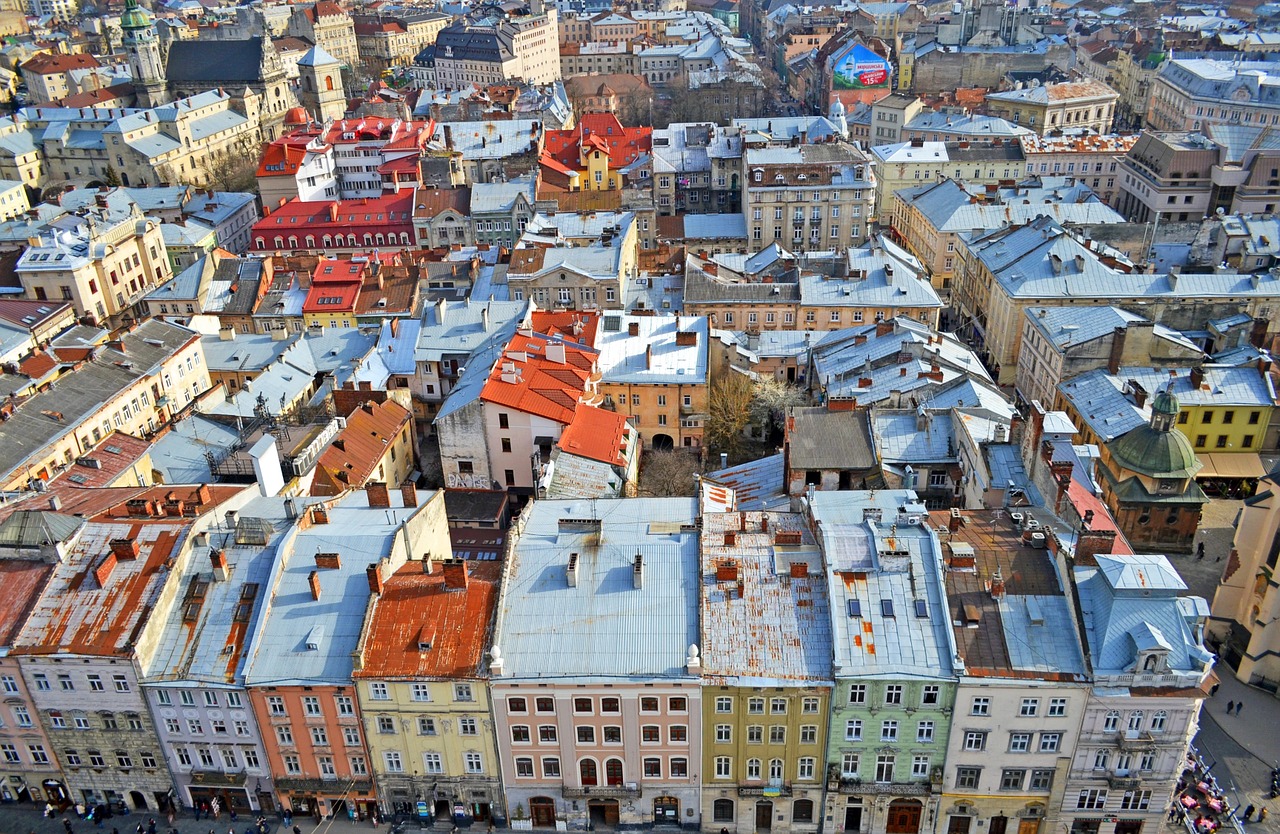 Lviv, Ukraina, Miestas, Turgaus Aikštė, Namie, Architektūra, Stogas, Pastatas, Turizmas, Miestas Lviv