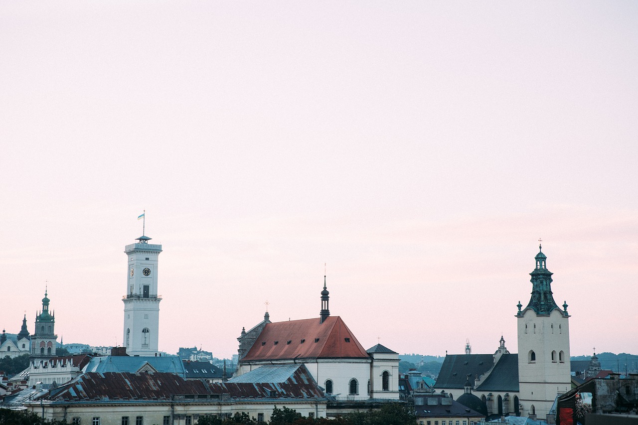 Lviv, Vaizdas, Panorama, Terrassa, Vaizdas Iš Viršaus, Aukštis, Gražus, Architektūra, Miesto Centras, Pastatas