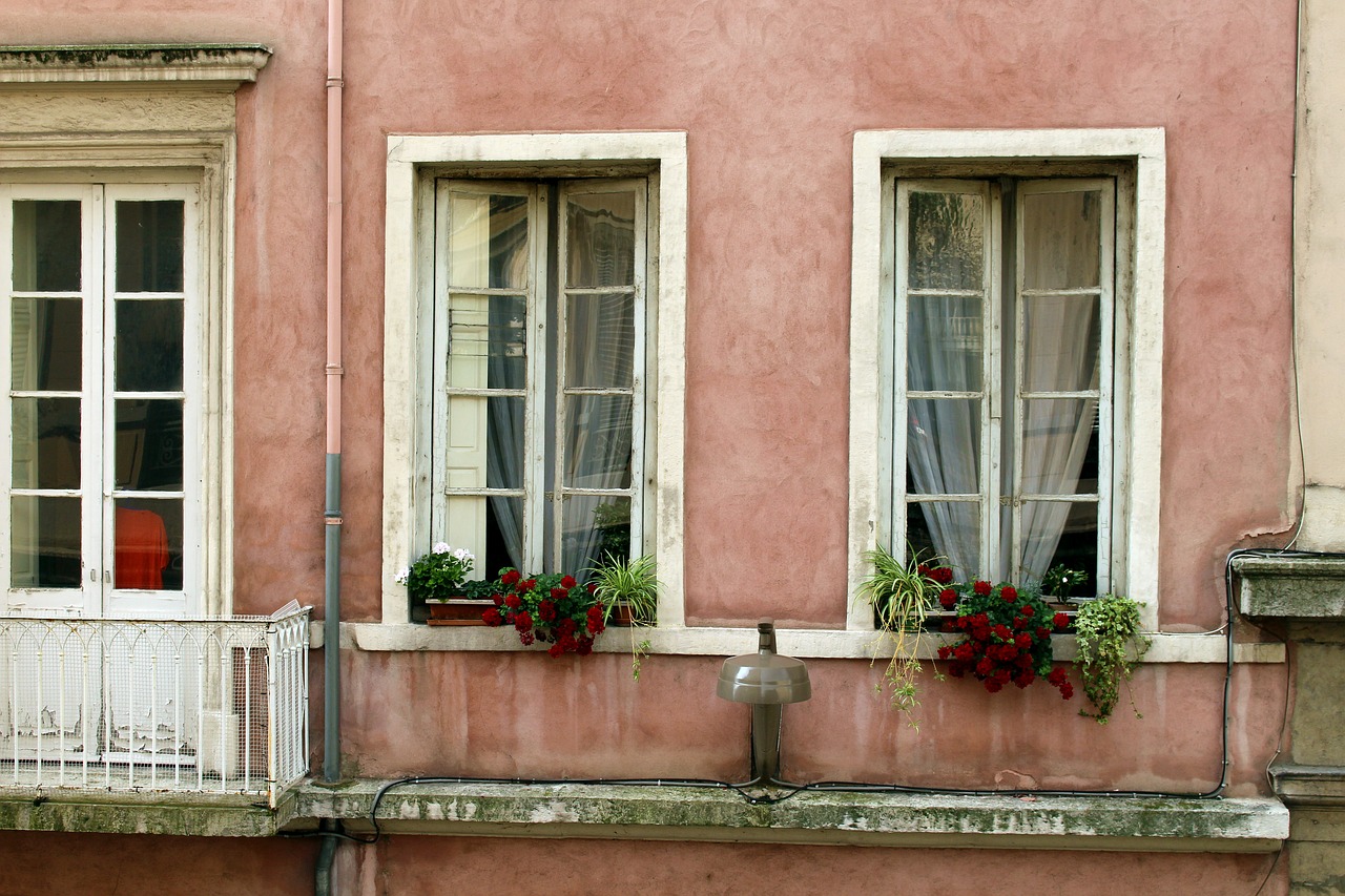 Lyon, France, Langas, Architektūra, Miestas, Istoriškai, Pastatas, Fasadas, Namai, Žvilgantis Rožinis