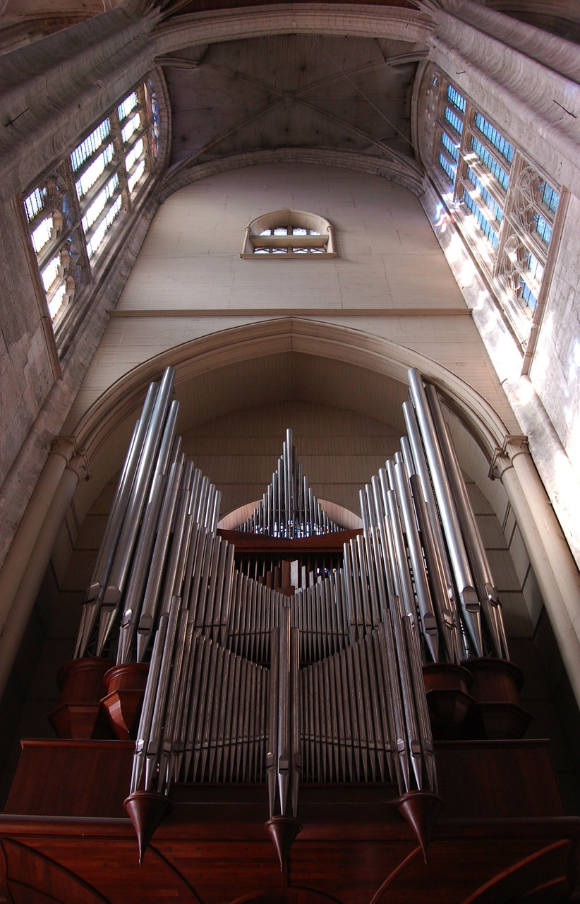Lyon, France, Beauvais Katedra, Viduje, Interjeras, Dekoratyvinis, Dekoruoti, Architektūra, Organas, Instrumentas