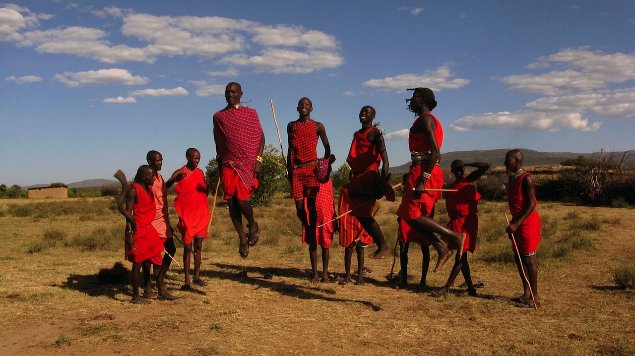 Maasai Gentis, Kenya, Dangus, Debesys, Vyrai, Šokinėja, Šokiai, Ritualas, Tradicinis Šokis, Purvas