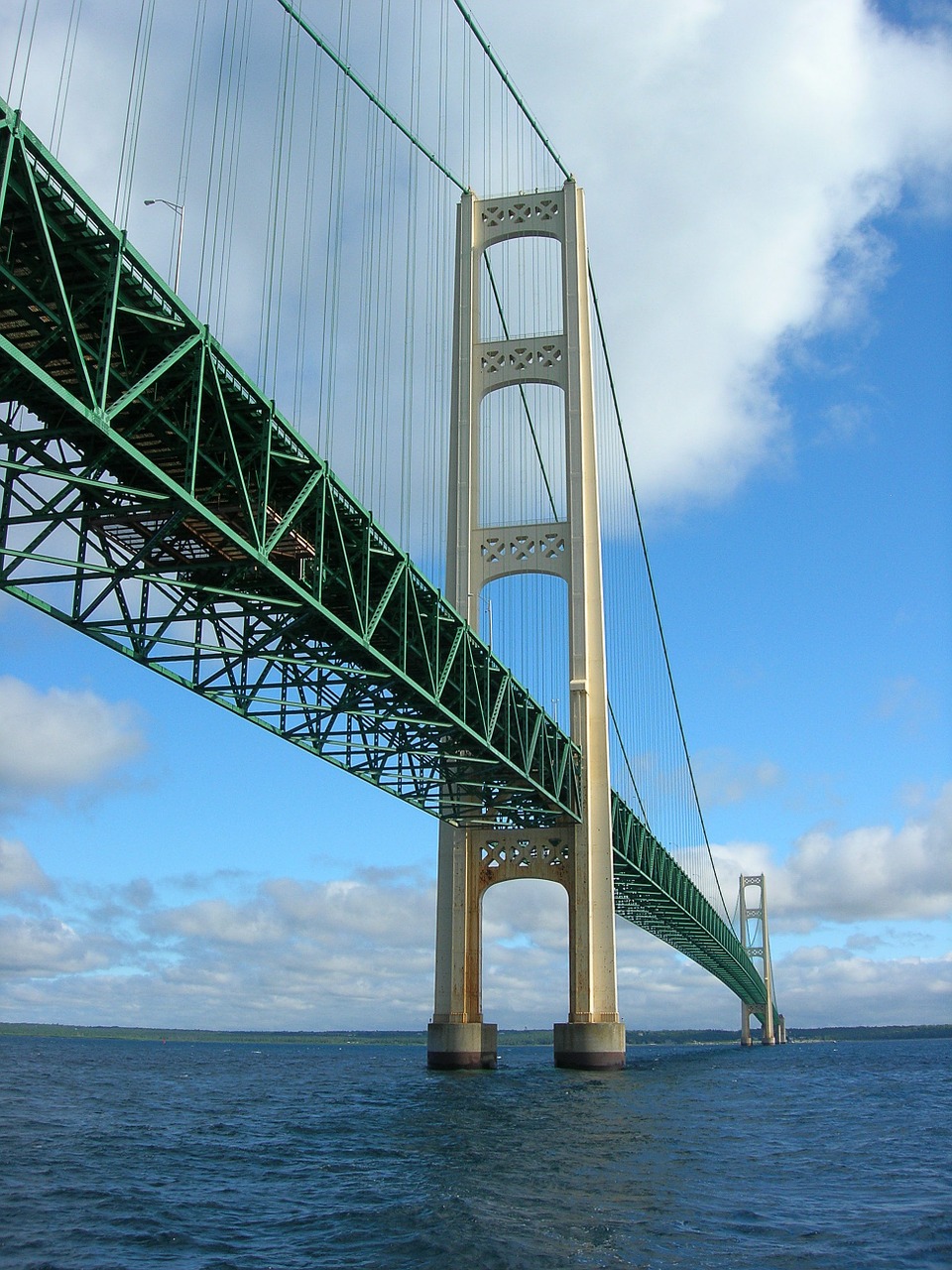 Mackinac Tiltas, Tiltas, Didelis, Vanduo, Ežeras, Upė, Kabantis Tiltas, Makinako Sąsiauris, Mackinaw, Nemokamos Nuotraukos